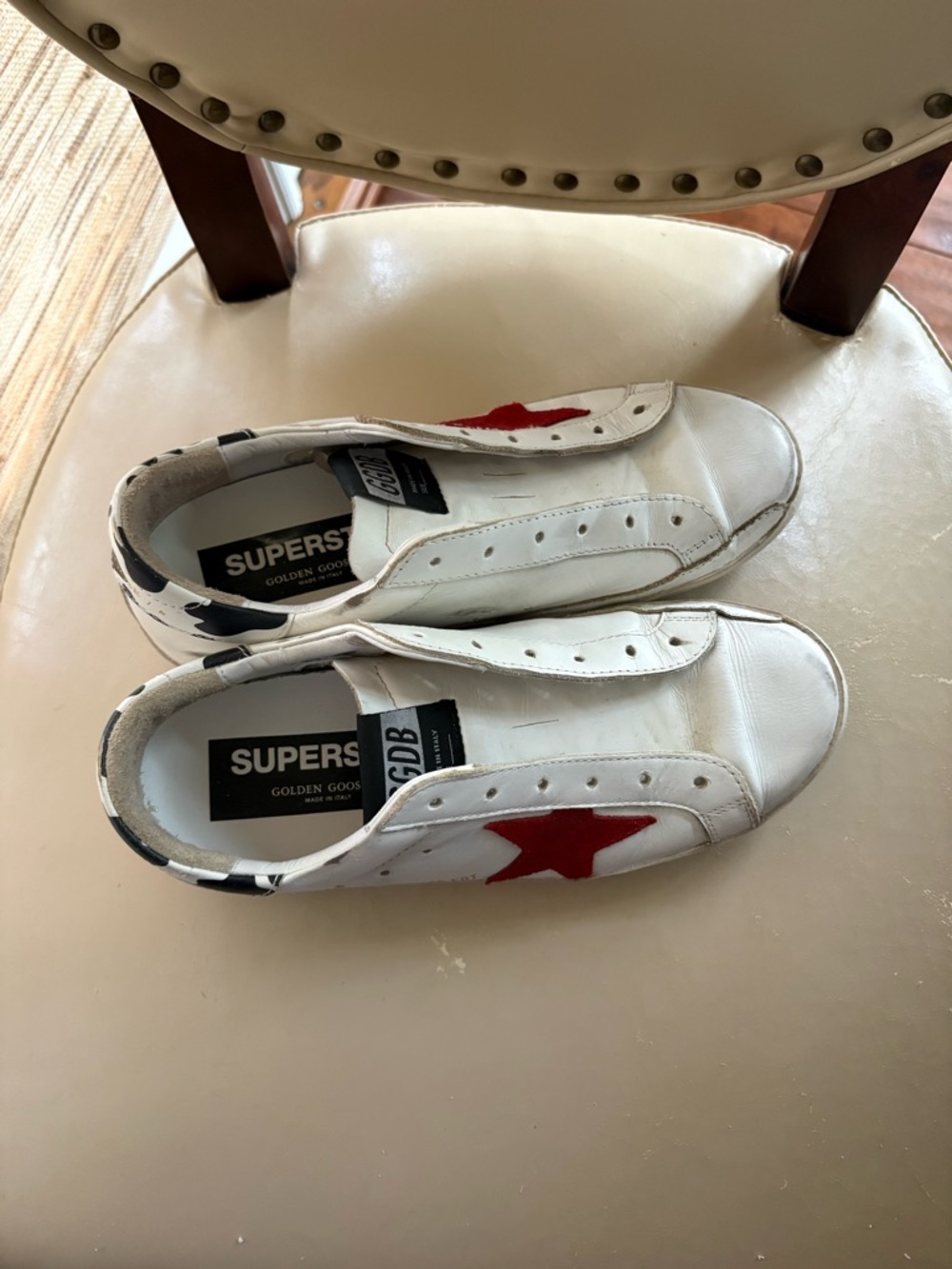 Golden Goose Superstar Red Star cow print heel excellent condition EU 37/US 7 - Picture 2 of 6